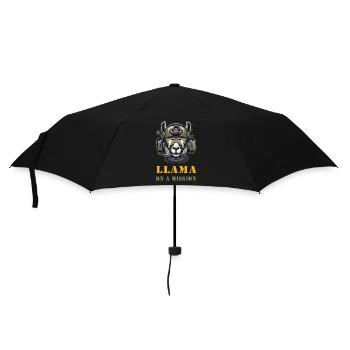 Llama in Mission / Military Design - Umbrella (small) - black - Front