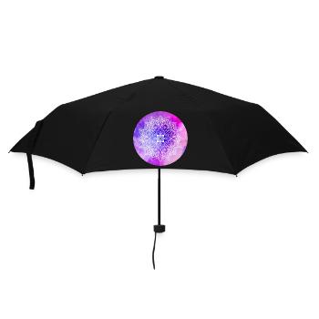 Yoga Mandala violett Aquarell Kreis Meditation om - Regenschirm (klein) - Schwarz - Vorne