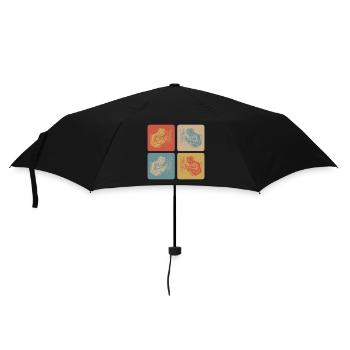 Welders in retro style - Umbrella (small) - black - Front