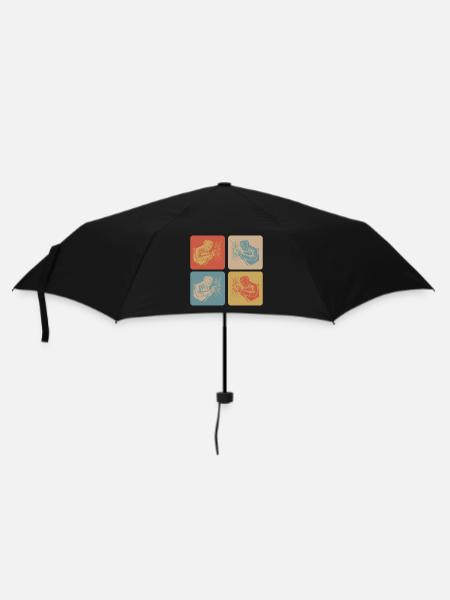 Schweißer im Retro-Style - Regenschirm (klein) - Schwarz