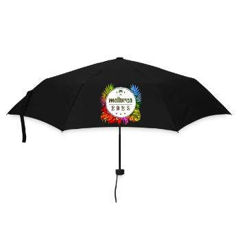 Mallorca 2025 Bunt - Regenschirm (klein) - Schwarz - Vorne
