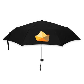 yellow boat paper ship maritime sea water - Umbrella (small) - black - Front