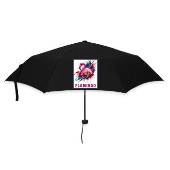 Graffiti Flamingo Explosion - Regenschirm (klein) - Schwarz - Vorne