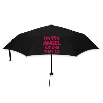 Angel Angel Percent Saying - Umbrella (small) - black - Front
