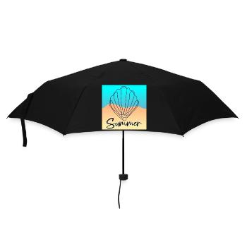 Line Art Seashell - Summer Beach - Umbrella (small) - black - Front