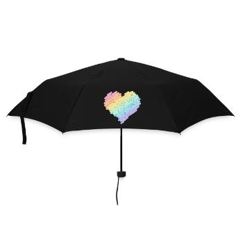 Rainbow Heart Pastel Colors Pride Month LGBTQ+ - Umbrella (small) - black - Front