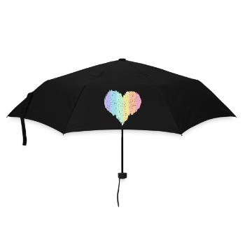 Rainbow Heart Pastel Colors Pride Month LGBTQ+ - Umbrella (small) - black - Front