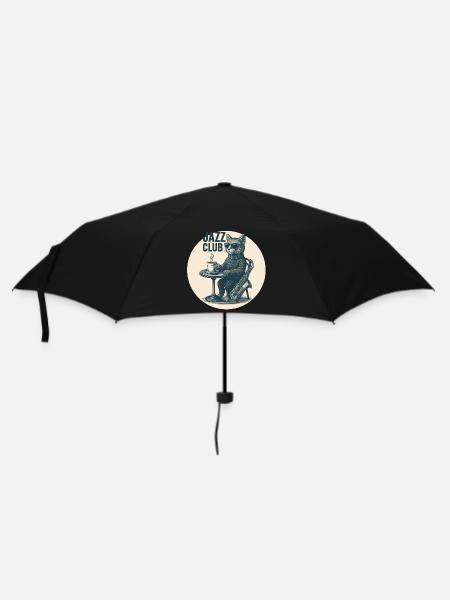 Cool Jazz Cat with Saxophone - Vintage Club - Umbrella (small) - black