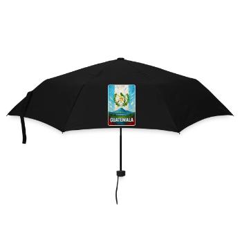Guatemala Volcano & National Coat of Arms - Umbrella (small) - black - Front