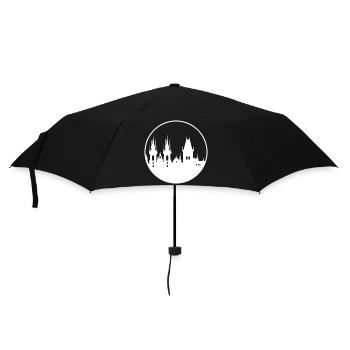 Prague silhouette as logo - city symbol of the Czech Republic - Umbrella (small) - black - Front
