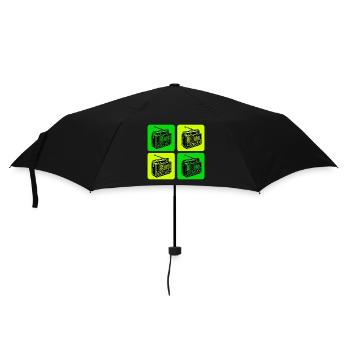 Vintage Radio Design - Umbrella (small) - black - Front