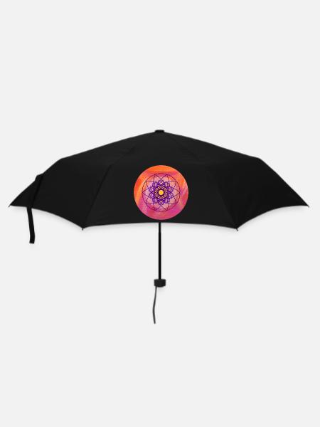 Yoga Kreis Malerei Mandala Meditation Namaste om - Regenschirm (klein) - Schwarz