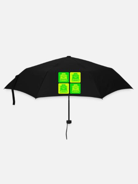 Schreibmaschinen Design - Regenschirm (klein) - Schwarz