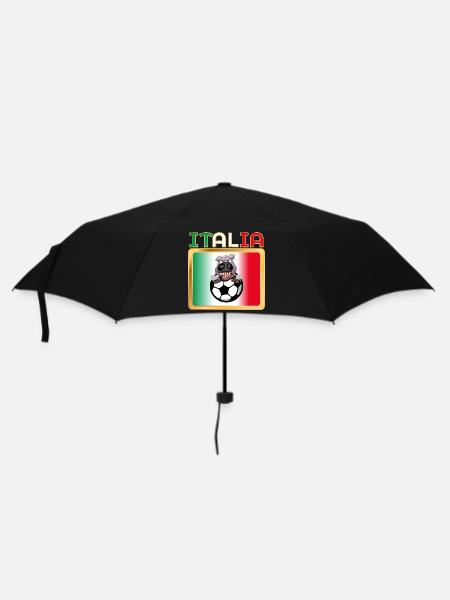 Italien Pferde Fußball - Regenschirm (klein) - Schwarz
