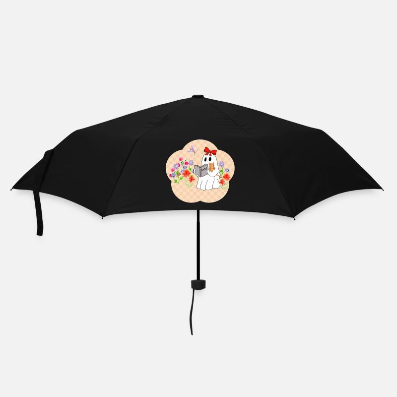 Lese Geist mit Katze - Regenschirm (klein) - Schwarz