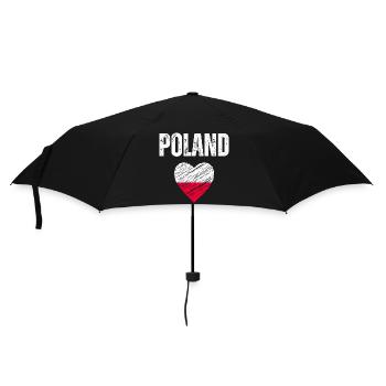 J’aime la Pologne, drapeau de la Pologne - Parapluie standard - noir - Devant