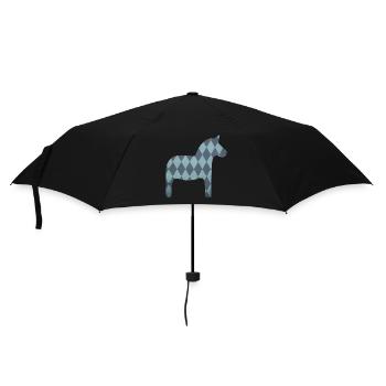 Dalapferd Rauten Muster skandinavisch Deko Kinder - Regenschirm (klein) - Schwarz - Vorne