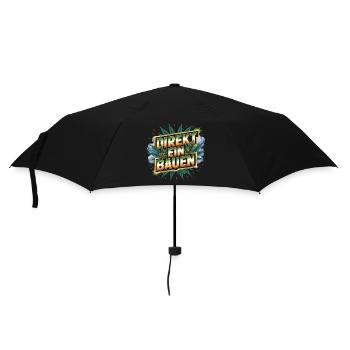 Direkt ein Bauen -  Deutsche Memes - Regenschirm (klein) - Schwarz - Vorne