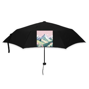 Abstract mountain landscape with pastel colors - Umbrella (small) - black - Front