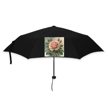 Elegantly delicate pink rose blossom - Umbrella (small) - black - Front
