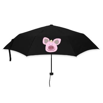 Pig Sea Paper Boat Kids Head Farm Cool - Umbrella (small) - black - Front