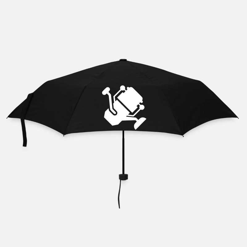 Weiße Angelrolle Silhouette - Regenschirm (klein) - Schwarz