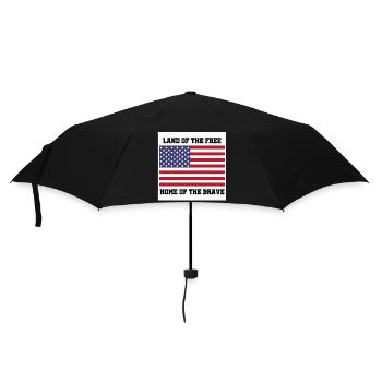 Patriotic American Flag with Bold Text - Umbrella (small) - black - Front