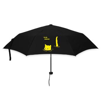 Gelbe Subkatze Retro Design - Regenschirm (klein) - Schwarz - Vorne