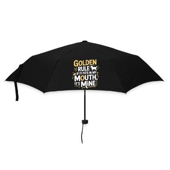 Lustiges Hundezitat Goldene Regel Design - Regenschirm (klein) - Schwarz - Vorne