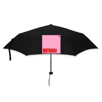 VERTRAUEN HERZ - Regenschirm (klein) - Schwarz - Vorne