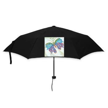 Butterfly Artisanal Colored Mosaic - Umbrella (small) - black - Front