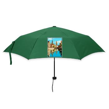 Gent Belgien Charmante Stadt Skyline Illustration - Regenschirm (klein) - Flaschengrün - Vorne