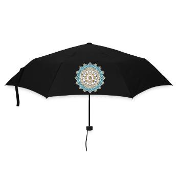 Persian Mandala – Blue & Gold - Umbrella (small) - black - Front