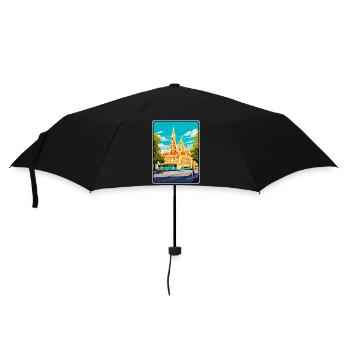 Vienne, Autriche, Paysage urbain vintage, Illustration d’art - Parapluie standard - noir - Devant