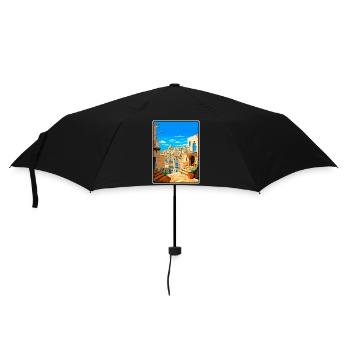Matera Italien Vintage-Reiseplakat Cityscape WPA - Regenschirm (klein) - Schwarz - Vorne