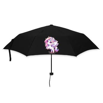 Magisches Einhorn - Regenschirm (klein) - Schwarz - Vorne