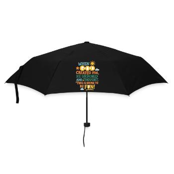 When God created me, He grinned and thought, ‘This - Umbrella (small) - black - Front