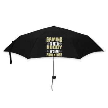 Gaming Hobby Abenteuer Motiv - Regenschirm (klein) - Schwarz - Vorne