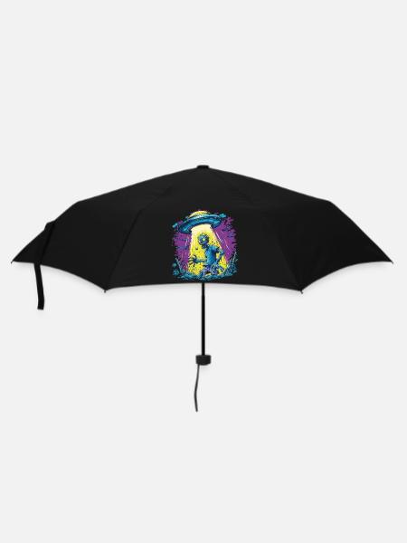 UFO Zombie - Regenschirm (klein) - Schwarz