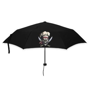 Skull with chef's hat - Umbrella (small) - black - Front