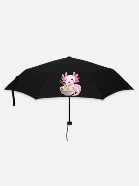 Kawaii Anime Axolotl Ramen Nouilles - Parapluie standard - noir
