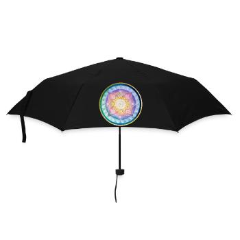 Harmonisches Mandala Meditations design - Regenschirm (klein) - Schwarz - Vorne