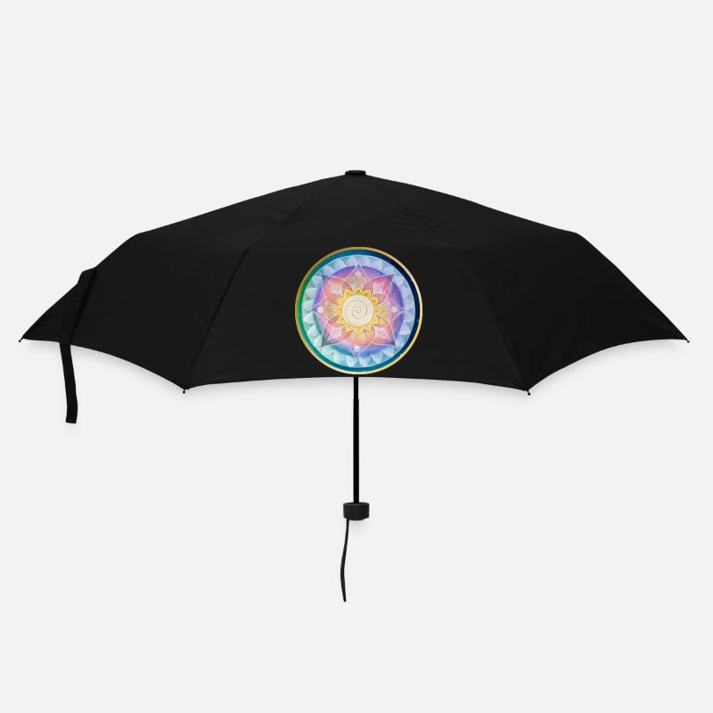 Harmonisches Mandala Meditations design - Regenschirm (klein) - Schwarz