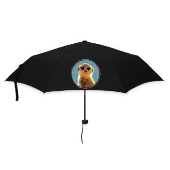 Little meerkat in a circle Watercolors - Umbrella (small) - black - Front