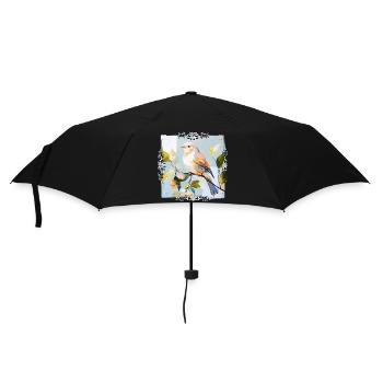 Colorful bird in watercolor style - Umbrella (small) - black - Front