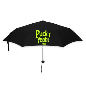 Puck Yeah Eishockey Spruch Hockey Puck Grafik - Umbrella (small) - black - Front