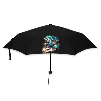 Einhorn Fussball Spielerin 25 Magischer Kick - Regenschirm (klein) - Schwarz - Vorne