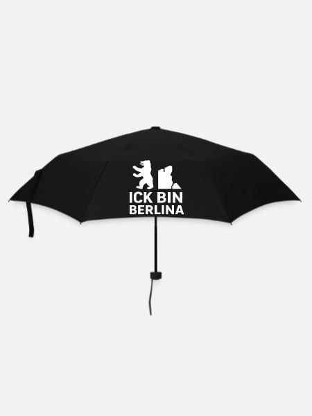 Ick bin Berlina - Regenschirm (klein) - Schwarz