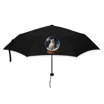 Chat cosmique dans la boule à neige - Parapluie standard - noir - Devant