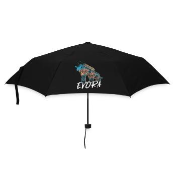 Colorful illustration of the Roman temple of Évora - Umbrella (small) - black - Front
